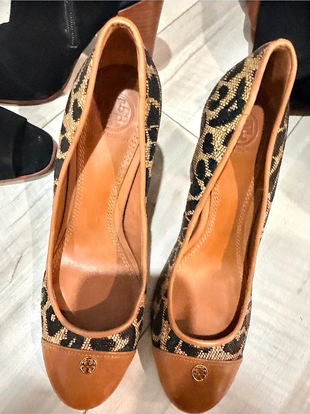 Tory Burch Sophie Leopard Calf Hair Wedge